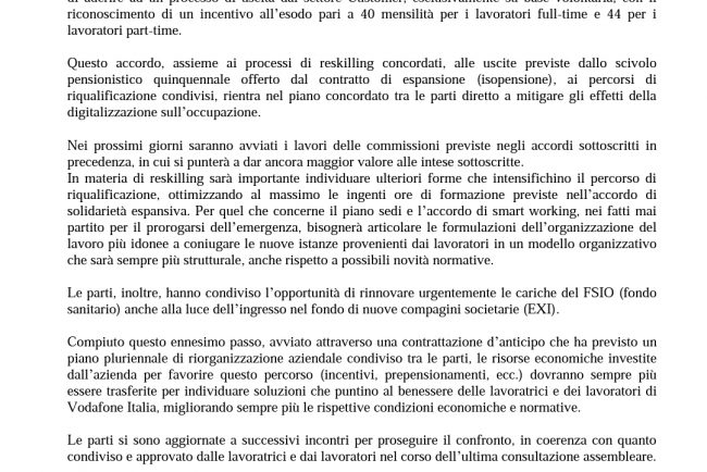 comunicato vodafone